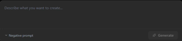 App screenshot: prompt box with Generate button
